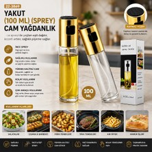 100 ml Sprey Cam Yağdanlık Krom - Renkli Sprey Kafa - Ince Uzun Şişe BX40