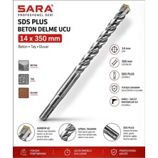 Sara S736 Sds Plus Küçük Hiltilere Uyumlu Beton Kaya Duvar Taş Delme 14X350 mm Sds Plus Hilti Matkap Ucu