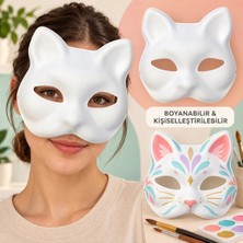 HemenGo Ieg™ Kendin Tasarla Kişiselleştirilebilir Boyanabilir Kedi Maskesi