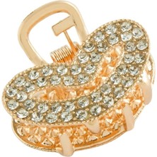 Kalp Taşlı Minik Metal Mandal Toka 2,5 cm