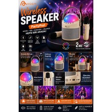 Hobilinka Partypod Bluetooth 5.3 Destekli Çok Fonksiyonlu Kablosuz Mikrofon ve Hoparlör