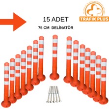 Trafik Plus 15'li Delinatör Set 75 x 8 cm , Esnek Duba