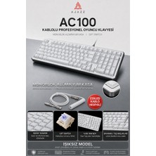 Ajazz AC100 Işıksız Mekanik Klavye Alüminyum Kasa Gift Switch Coiled Kablo Hediyeli