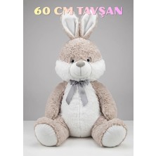 Boratila Toys 60 cm Sevimli Peluş Oyuncak Tavşan (Gri)