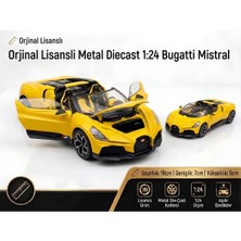 Boratila Toys 1:24 Ölçek Orjinal Lisanslı Diecast Metal Bugatti Mistral Araba ( Sarı )