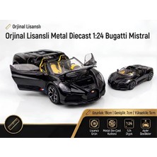 Boratila Toys 1:24 Ölçek Orjinal Lisanslı Diecast Metal Bugatti Mistral Araba ( Siyah )