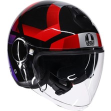 Agv Kask Eteres Camoglı Black Red Purple - Beden L