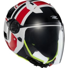 Zeus Kask ZS-213 Ax5 Whıte Black Red - Beden L