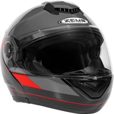 Zeus Kask ZS-3050 Grey Be7 Red - Beden S