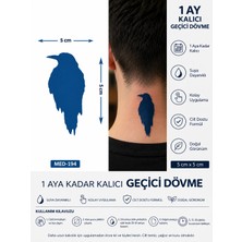 1 Ay Kalıcı 24 Saat Sonra Kararan 5x5 cm Minimal Kuzgun Model Geçici Dövme Tattoo