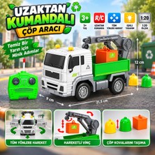Merstore Uzaktan Kumandalı Çöp Kamyonu 1:20 Ölçek, Hareketli Vinçli