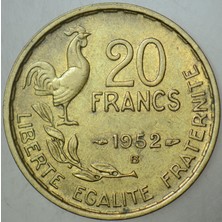 Banknoting Fransa 20 Frank 1952 B.