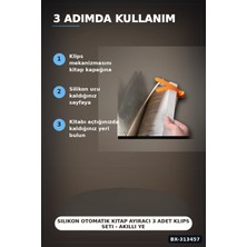 Silikon Otomatik Kitap Ayıracı 3 Adet Klips Seti - Akıllı Yer Imi Okuma Aksesuarı BX-313457