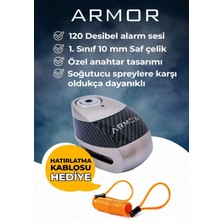 Armor 10 mm Renkli Alarmlı Disk Kilidi Yeni Versiyon