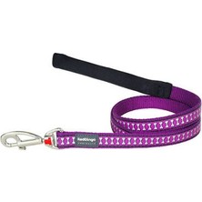 Vintessy Reflektörlü Kemik Desenli Mor Köpek Uzatma Tasması Large 25 mm 1,2 mt