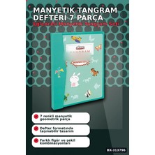 Marsilyan™- Manyetik Tangram Defteri 7 Ahşap Parça Mıknatıslı - 3+ Yaş Eğitici Zeka Oyunu BX-313796