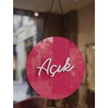 Yalıgraf Mağaza Dükkan Butik Pleksi Kabartmalı Yazı 3D Açık Kapalı Tabelası - Pembe Beyaz