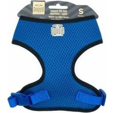 Vintessy Havalı Dokuma Küçük Irk Köpek Göğüs Tasması Royalblue 1,5X25-35 cm