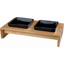 Vintessy Ikili Seramik Kedi Köpek Mama Su Kabı 2x0,4 Lt 36X19X7 cm