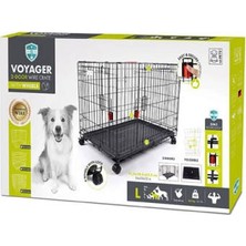 Vintessy Voyager Tekerlekli 2 Kapılı Köpek Kafesi Large Siyah 91X58X63 cm