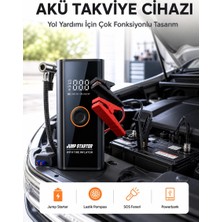 Zenviaa Sos Fenerli Akü Takviye Cihazı Dijital Kompresör Powerbank Yeni Nesil ZNV20245
