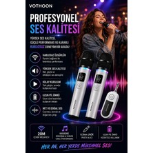 Zenviaa Kablosuz Karaoke Çift Mikrofon 6.5 mm Sahne Parti Düğün Aktivite Amfi Hoparlör ZNV20245
