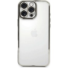 Marsilyan™- Apple Iphone 16 Pro Max Kılıf Razer Lensli Silikon - Gümüş