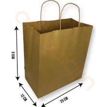 Ambalajın 300 Adet 25×12×31 cm Burgu Saplı Kraft Kağıt Çanta