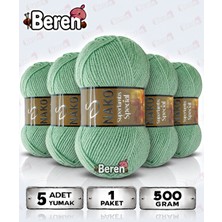 Nako Süperlambs Special - 10483 Fesleğen - 5'li Paket - 100GR/200M - Hırka-Kazak-Atkı-Bere-Patik-Yelek, El Örgü Ipi