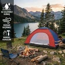6 Kişilik Manuel Kurulum Kamp Çadırı – Aile, Doğa, Piknik ve Outdoor Kamp Çadırı 220X250X150 cm BX40