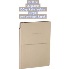 Seyfi Kırtasiye 15X21 cm 96 Yaprak 100 gr Kalın Sayfalar Çizgili Suni Deri Cepli Kapak Not Defteri