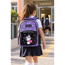 Dodomar Okul Sırt Çantası Kuromi Tablet Cepli Ortopedik Çift Fermuarlı 42X30X12CM