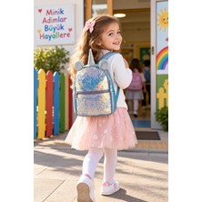 Dodomar Anaokulu Sırt Çantası Pullu Unicorn 28X22X10 cm Çocuk Oyun Okulu Çantası