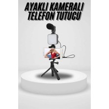 Akıllı Telefon Vlog Kiti Tripod Mini Mikrofonlu Telefon Tutucu