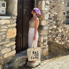 Le Vion Bag Of Cans1 Baskılı Bez Omuz Çantası 38X42 cm - Tasarım 09