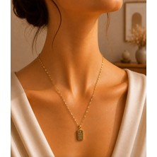 Mare Butik Külçe Altın Figürlü Gold Renk Çelik Kolye