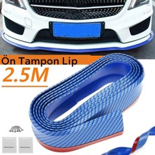 Mavi 2,5 Metre Araba Oto Ön Tampon Koruyucu Kauçuk Pratik Tampon Şerit Bant Döşeme Kiti BX40