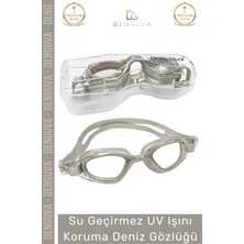 Denguva Premium Ayarlanabilir Kayış Su Geçirmez Uv Işını Koruma Silikon Plastik Antifog Kutulu Deniz Gözlüğü