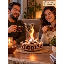 Technow HOME-200C Cam Hazneli Masa Şömine Ateş Çukuru (500ML Bioetanol+Hazne+Söndürme Kapağı)