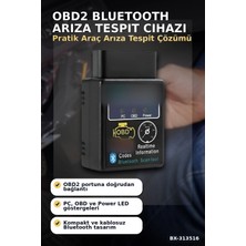 Obd2 Bluetooth Araç Arıza Tespit Cihazı - Motor Check Engine Okuyucu ve Sıfırlama BX-313516