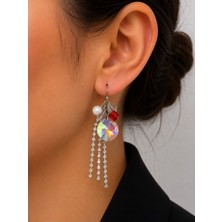 Mare Butik Renkli Kristal Taşlı Işıltılı Sallantılı Küpe