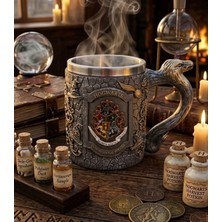 lstri Harry Potter Tasarımlı Özel Kulp Detaylı Kupa Bardak Sıcak Soğuk Paslanmaz Çelik 3D Kabartmalı Hogwarts Temalı Mug