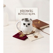 lstri Harry Potter Hedwig Tasarımlı 3D Kabartmalı Kupa Bardak - Kar Baykuşu Figürlü Hediyelik Kupa
