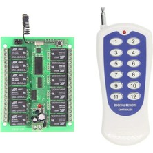 Emay Center 12V 433 Mhz 12 Kanal Kablosuz Rf Röle Modülü ve Uzaktan Kumanda Seti