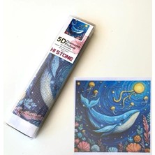 NT Boncuklu Taşlı Pano Çocuklar Için Mozaik Elmas Goblen Diamond Tablo 30 x 30 cm Denizler Alemi