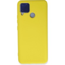 Zamerya Realme C15 Kılıf Nano Içi Kadife Silikon - Sarı