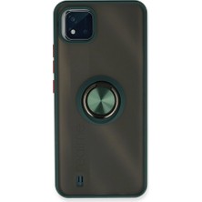 Zamerya Realme C11 2021 Kılıf Montreal Yüzüklü Silikon Kapak - Yeşil