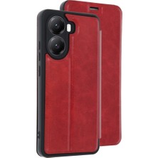 Zamerya Poco X7 Pro Kılıf Flip Cover - Kırmızı