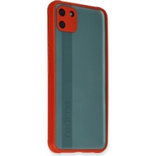 Zamerya Realme C11 Kılıf Miami Şeffaf Silikon - Kırmızı
