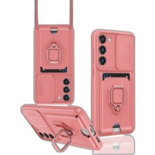 Zamerya Galaxy S23 Plus Kılıf Zuma Kartvizitli Yüzüklü Silikon - Pembe
